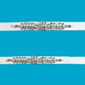 Menyasszonyi strasszos őv szatén szalagon - SILVER